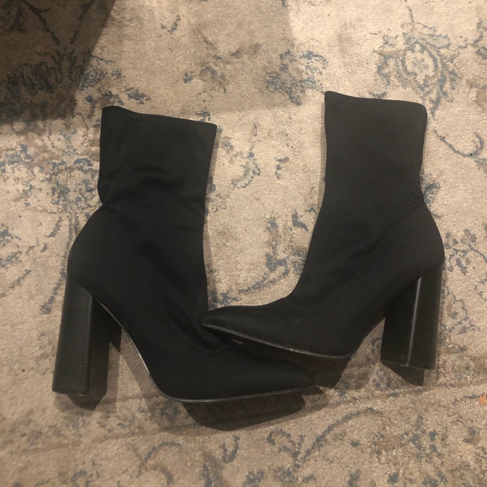 Black Pointed Sock Boots